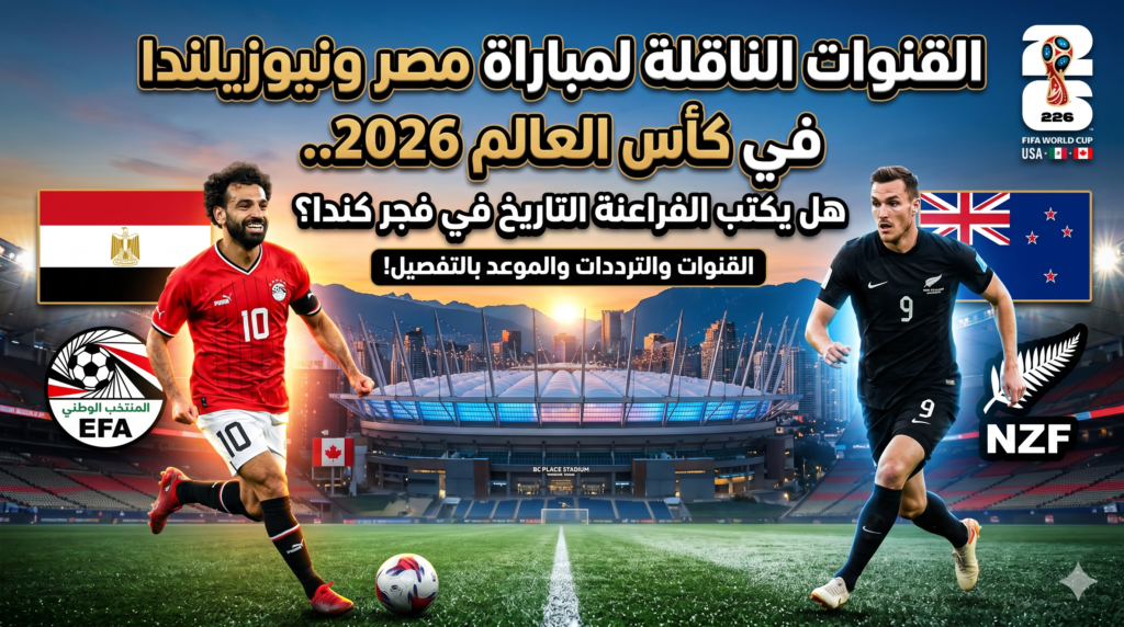 القنوات الناقلة لمباراة مصر ونيوزيلندا في كأس العالم 2026.. هل يكتب الفراعنة التاريخ في فجر كندا؟